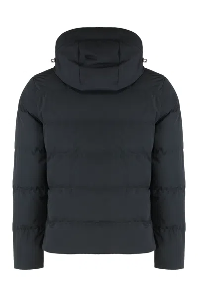 Paul & Shark Hooded Short Down Jacket In Black