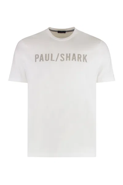Paul & Shark Cotton Jersey Basic Crew Neck T-shirt In White
