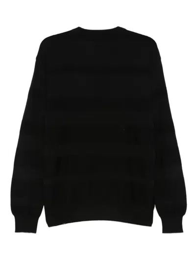 Paul & Shark Wool Striped Crew Neck Sweater In Black