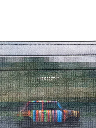 Paul Smith Pixelated Mini Card Holder In Black