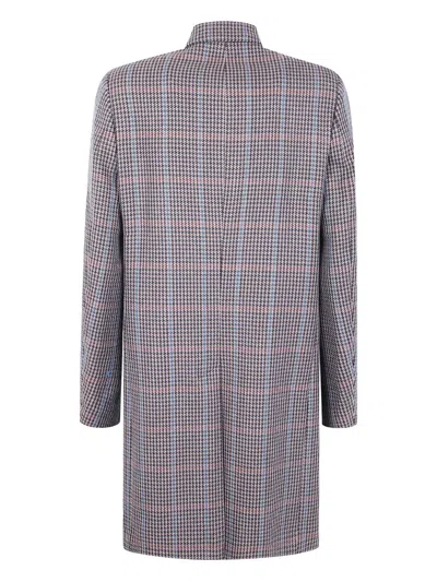 Paul Smith Checked-pattern Double-breasted Coat In Gray