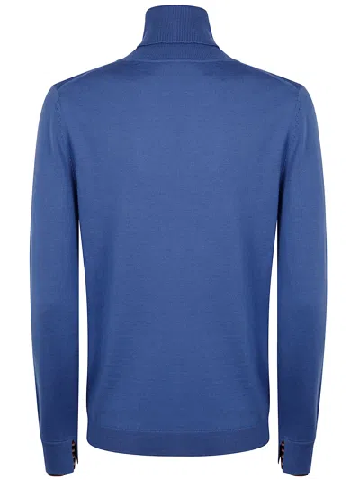 Paul Smith Womens Knitted Sweater Roll Neck In Blue