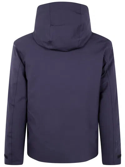 People Of Shibuya Hooded Zip-front Jacket In Blue