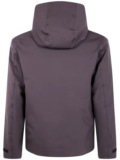 People Of Shibuya Hooded Logo-plaque Jacket In Brown