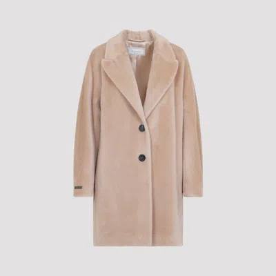 Peserico Bear Cocoon Single-breasted Coat In Neutral