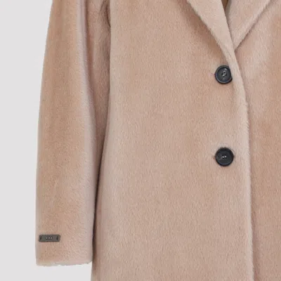 Peserico Bear Cocoon Single-breasted Coat In Neutral