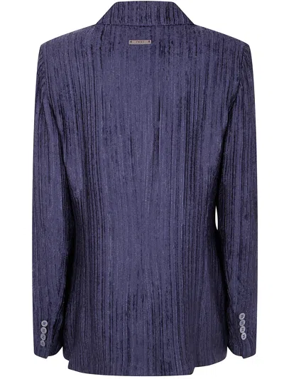 Peserico Collared Long-sleeved Suit Jacket In Purple
