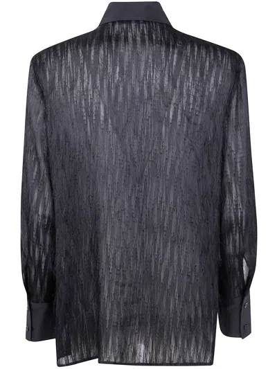 Peserico Frayed-effect Shirt In Blue
