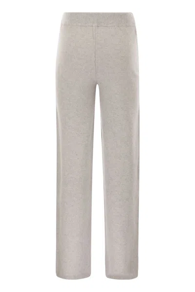 Peserico Wool And Cashmere Trousers With Lurex In Silver