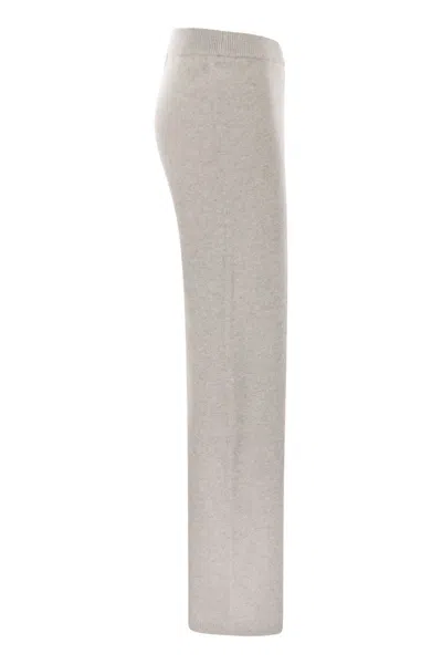 Peserico Wool And Cashmere Trousers With Lurex In Silver