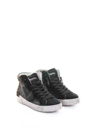 Philippe Model Leopard-print High-top Sneakers In Multi