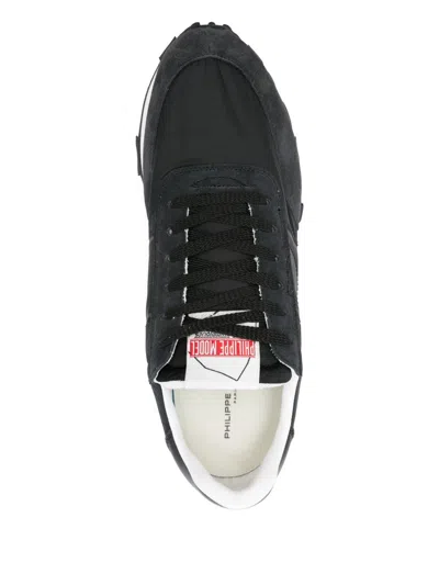 Philippe Model Tour Suede-panelled Sneakers In Black