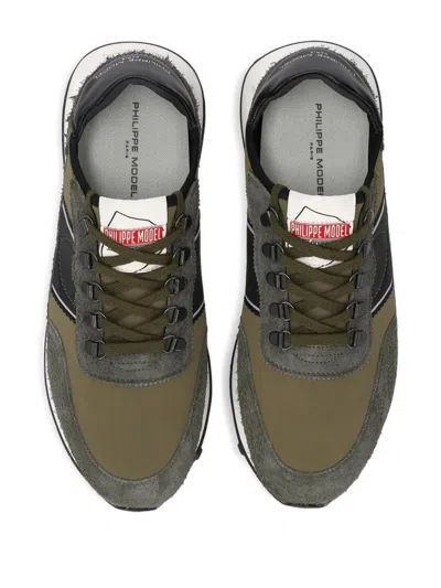 Philippe Model Paris Suede Leather Low-top Sneakers With Panels In Multi