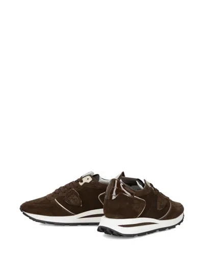 Philippe Model Paris Suede Sneakers With Lace-up Design In Brown