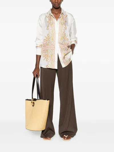Pierre-louis Mascia Pierre Louis Mascia Embroidered Silk Shirt In Multi