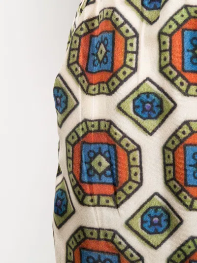 Pierre-louis Mascia Pierre Louis Mascia Multicoloured Geometric Silk Trousers In Multi