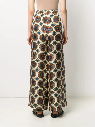 Pierre-louis Mascia Pierre Louis Mascia Multicoloured Geometric Silk Trousers In Multi