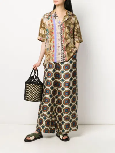 Pierre-louis Mascia Pierre Louis Mascia Multicoloured Geometric Silk Trousers In Multi