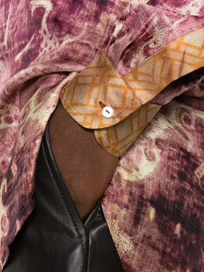 Pierre-louis Mascia Pierre Louis Mascia Printed Silk Shirt In Pink