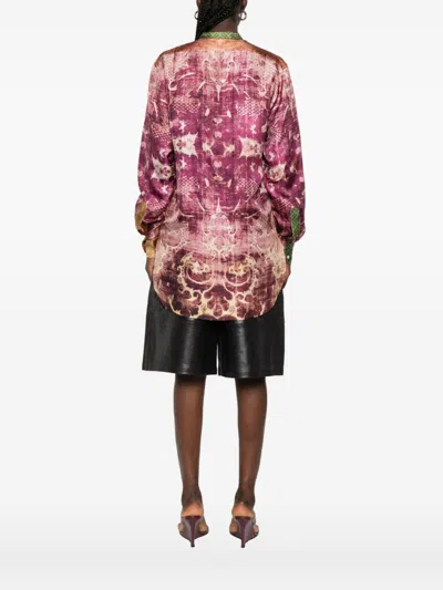 Pierre-louis Mascia Pierre Louis Mascia Printed Silk Shirt In Pink