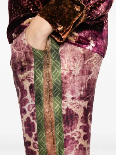 Pierre-louis Mascia Pierre Louis Mascia Printed Silk Trousers In Pink