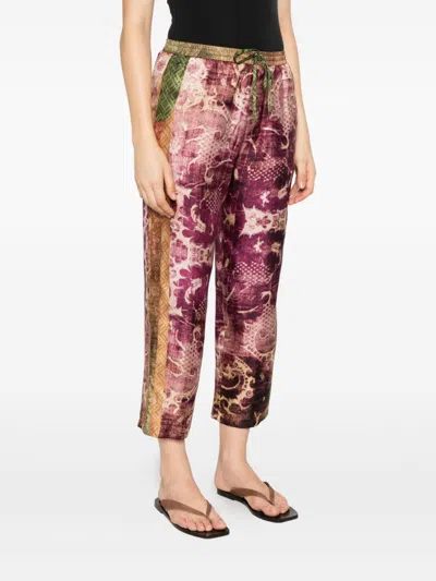 Pierre-louis Mascia Pierre Louis Mascia Printed Silk Trousers In Pink