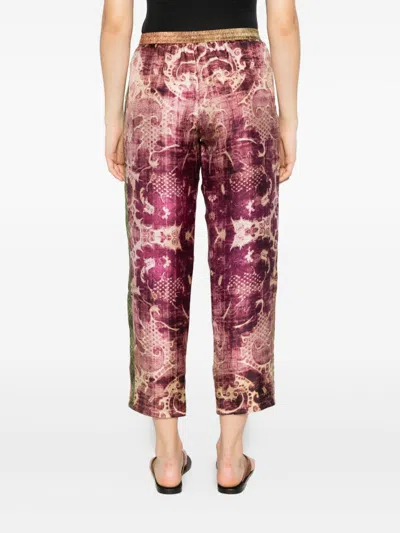 Pierre-louis Mascia Pierre Louis Mascia Printed Silk Trousers In Pink