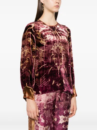 Pierre-louis Mascia Pierre Louis Mascia Silk Blend Shirt In Burgundy