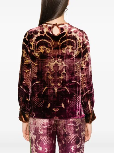 Pierre-louis Mascia Pierre Louis Mascia Silk Blend Shirt In Burgundy