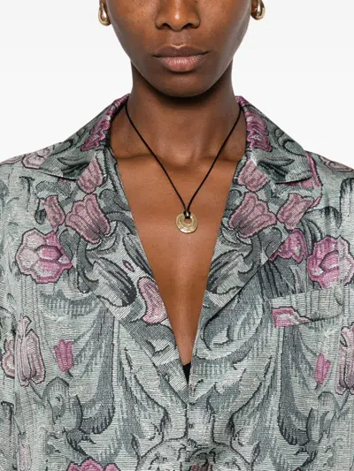 Pierre-louis Mascia Pierre Louis Mascia Silk Printed Single-breasted Coat In Multi