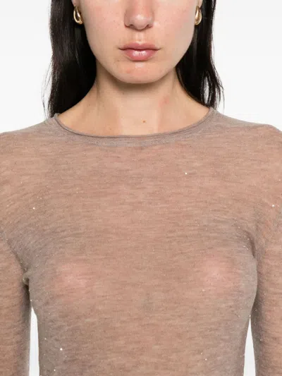 Pinko Beige Wool Blend Sweater In Neutral