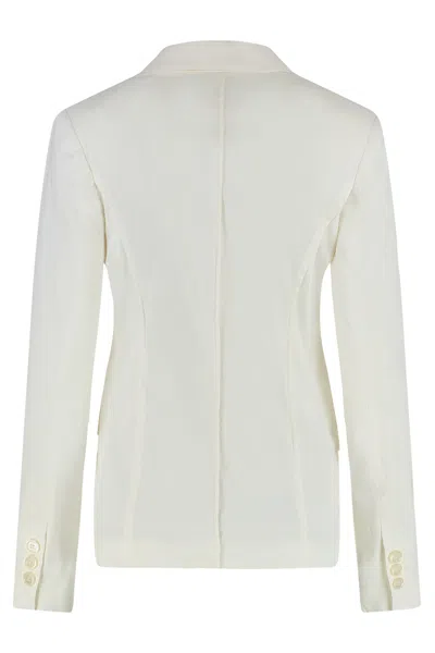 Pinko Single-breasted One Button Jacket With Lapel Collar In Neutral