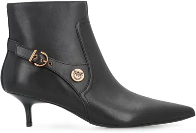 Pinko Booties With Love Birds Logo On The Strap In Multi