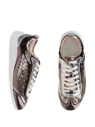Pinko Sequin Leather Sneakers