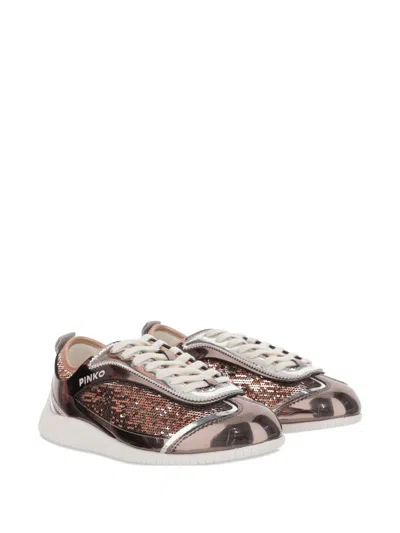 Pinko Sequin Leather Sneakers
