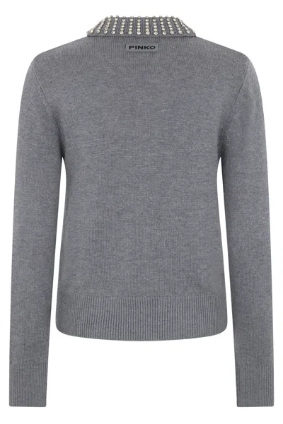Pinko Ventotene Wool Blend Sweater In Gray
