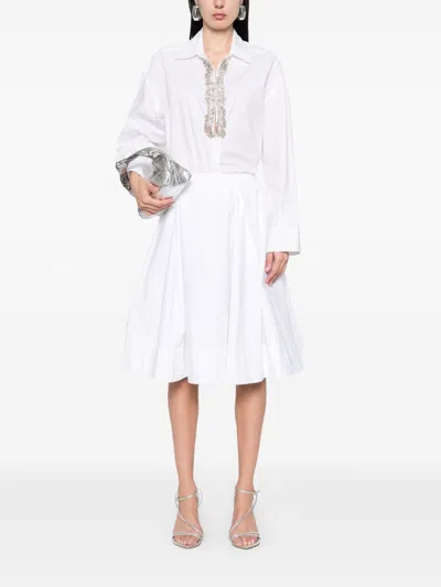 Pinko White Cotton Shirt With Classic Collar In White