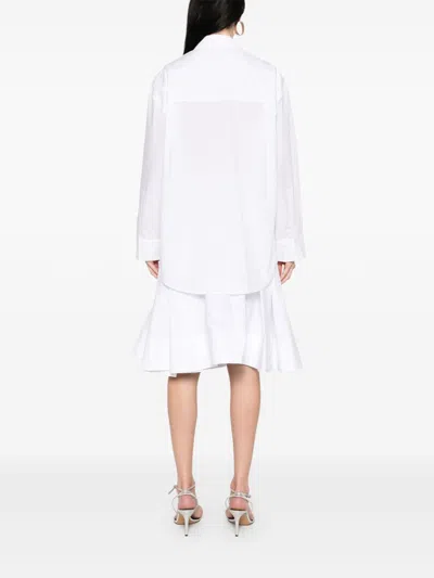 Pinko White Cotton Shirt With Classic Collar In White