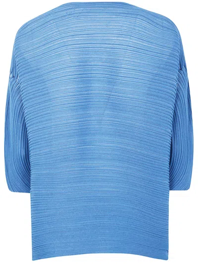 Issey Miyake Pleated T-shirt In Blue