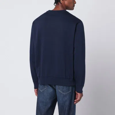 Polo Ralph Lauren Navy Blue Cotton-blend Sweatshirt In Blue
