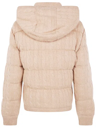 Polo Ralph Lauren "sweat Puffer " 2/15 Rws Coat In Neutral