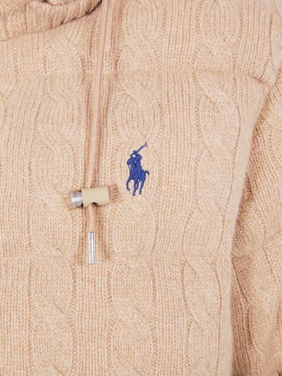 Polo Ralph Lauren "sweat Puffer " 2/15 Rws Coat In Neutral