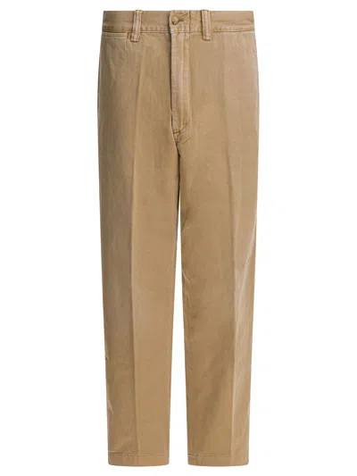 Polo Ralph Lauren Beige Cotton Trousers In Neutral