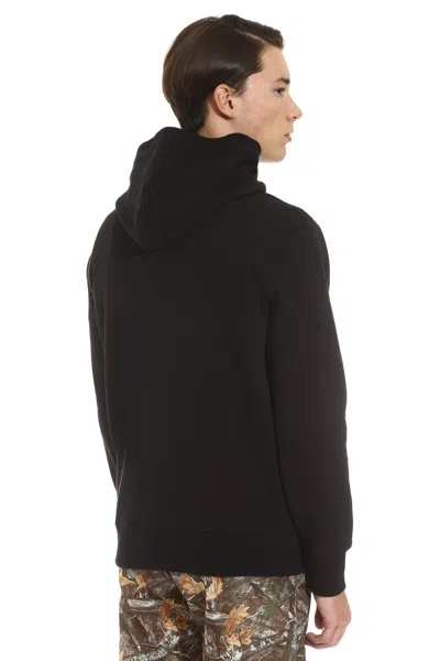 Polo Ralph Lauren Slouchy Black Cotton Blend Hoodie With Embroidered Logo In Black