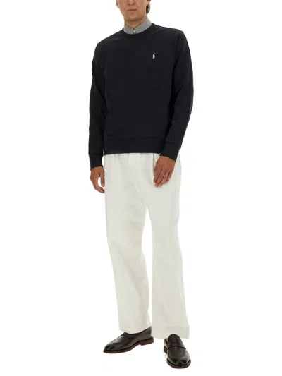 Polo Ralph Lauren Black Cotton Sweatshirt In Black