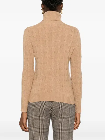 Polo Ralph Lauren Wool And Cashmere Blend Turtleneck Sweater In Brown