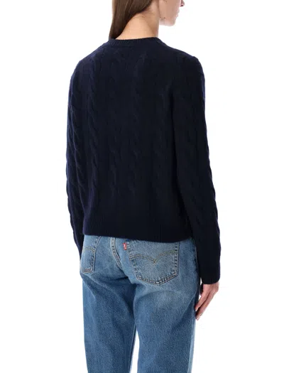 Polo Ralph Lauren Wool And Cashmere Cable-knit Sweater In Blue