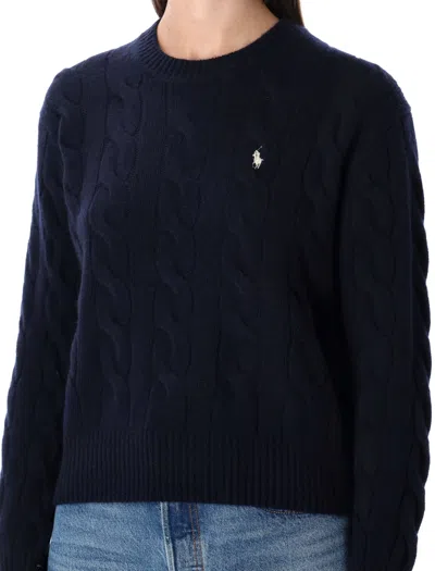 Polo Ralph Lauren Wool And Cashmere Cable-knit Sweater In Blue