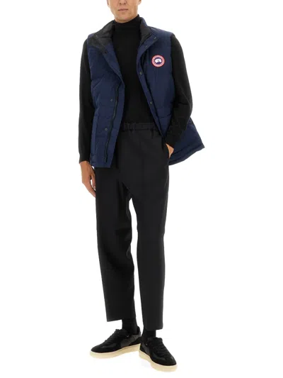 Canada Goose Charcoal Polyester Blend Freestyle Sleeveless Down Jacket In Blue