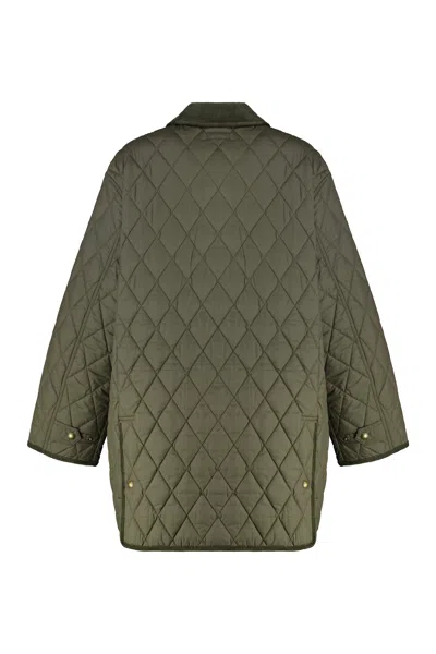 Polo Ralph Lauren Corduroy-collar Quilted Jacket In Green